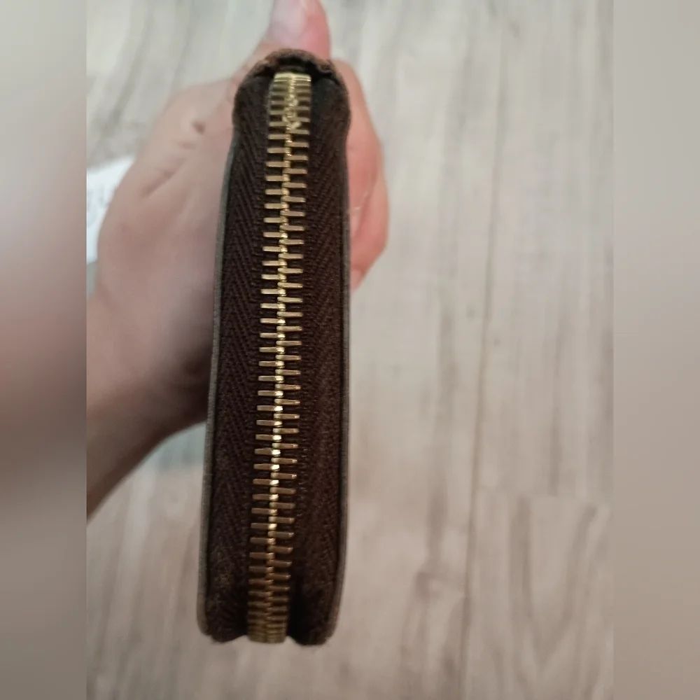 Louis Vuitton Damier Ebene Zippy Zip Around Long Wallet Brown Check Print